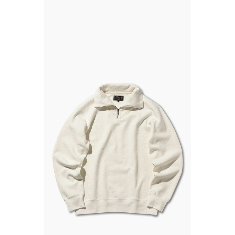 Beams Plus Half Zip Sweat White M