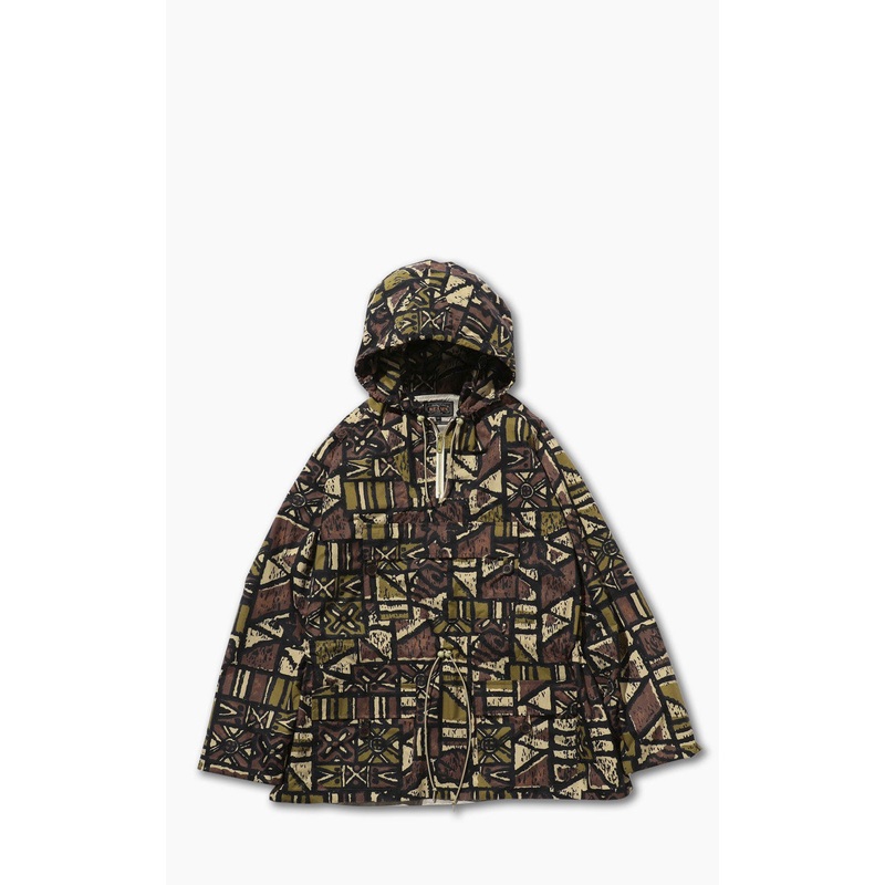 Beams Plus Nylon Batik Print Eurosport Anorak Brown M