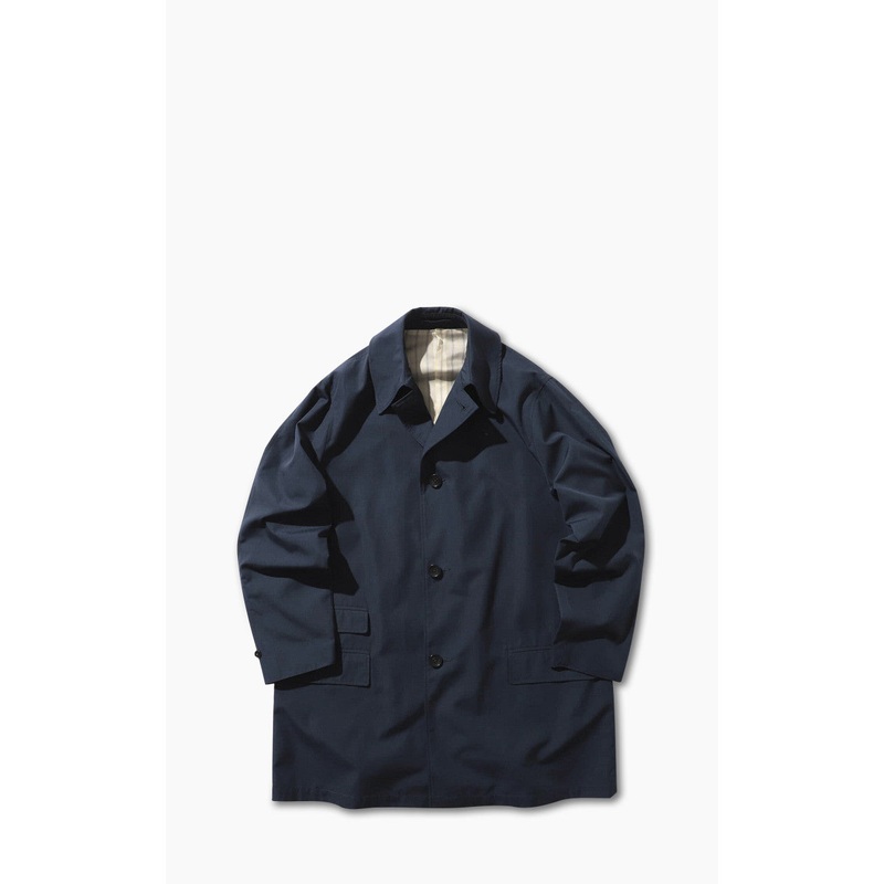Beams Plus Tetoron Cotton Chambray Travel Coat Navy M