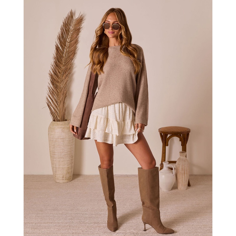 Zelina Crew Neck Sweater Mocha XS