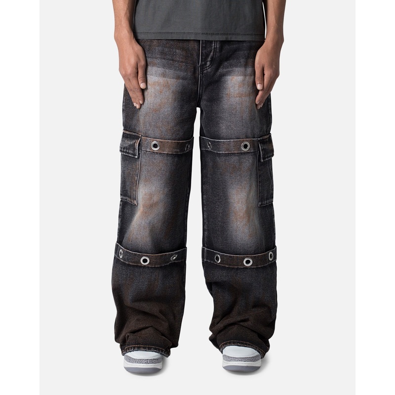 MNML Void Baggy Ring Denim Jeans Washed Black 28