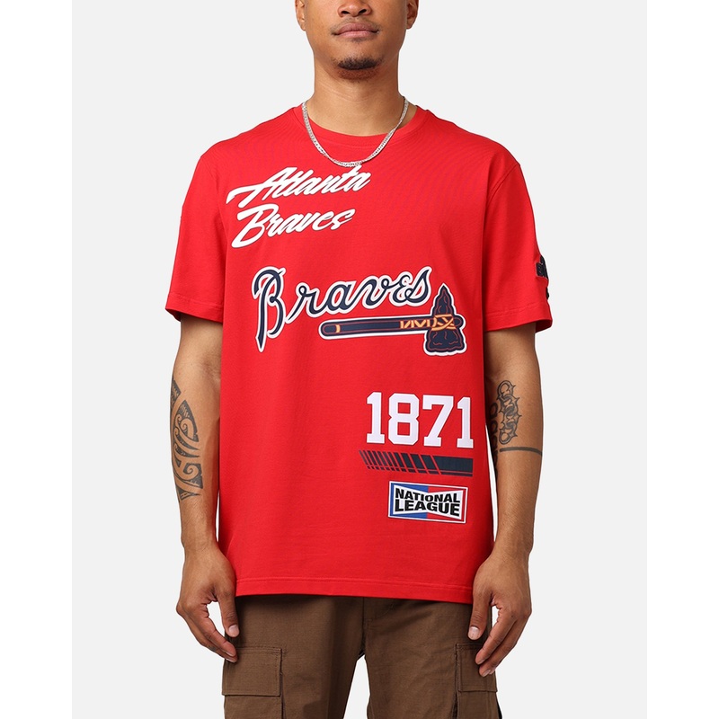 Pro Standard Atlanta Braves Fast Lane SJ T-Shirt Red S