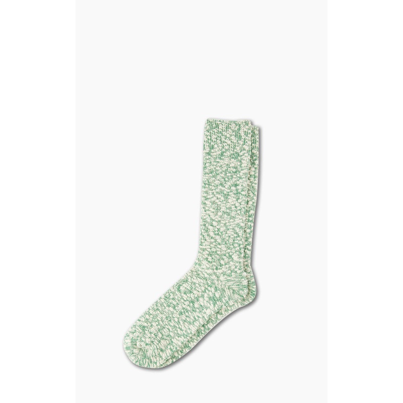 Anonymous Ism Socks Light Slub Crew Green Melange