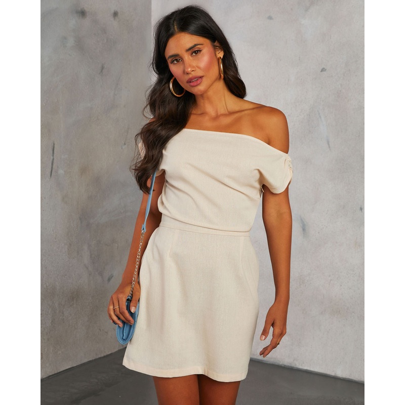 valencia-one-shoulder-mini-dress-1 Natural XS