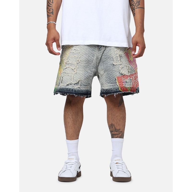 Lifted Anchors “Maria” Boro Shorts Blue Bleached 30