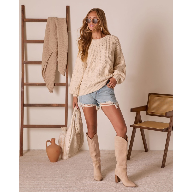 First Chill Crew Neck Sweater Oatmeal XS