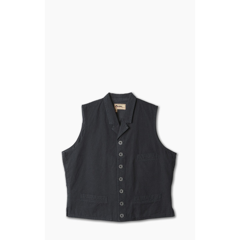 Nigel Cabourn Waistcoat Cotton Broken Twill Navy 50/L