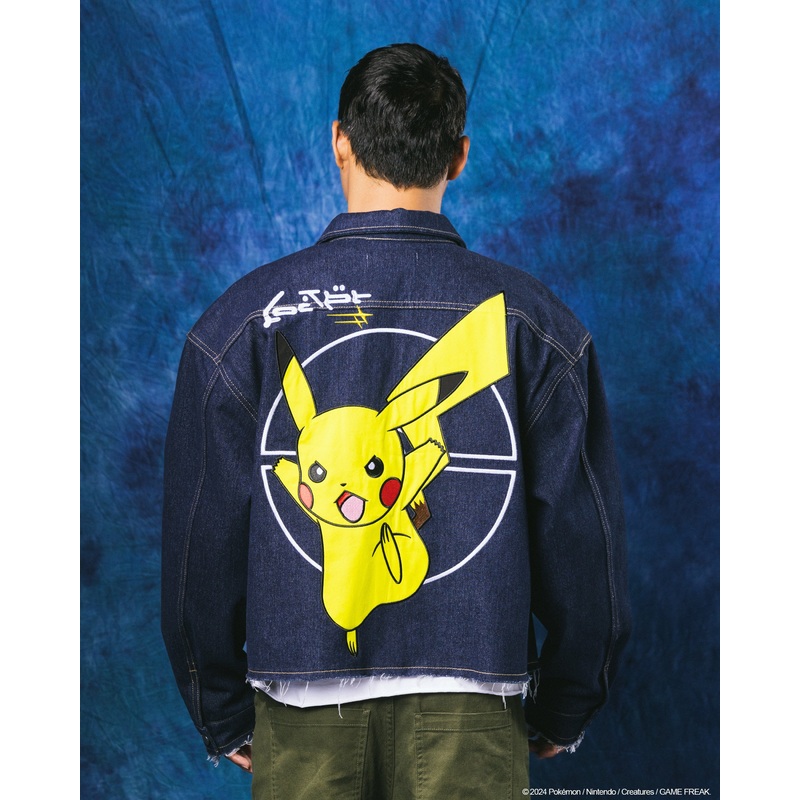 Pokmon By Loiter Pikachu Denim Jacket Washed Blue XS