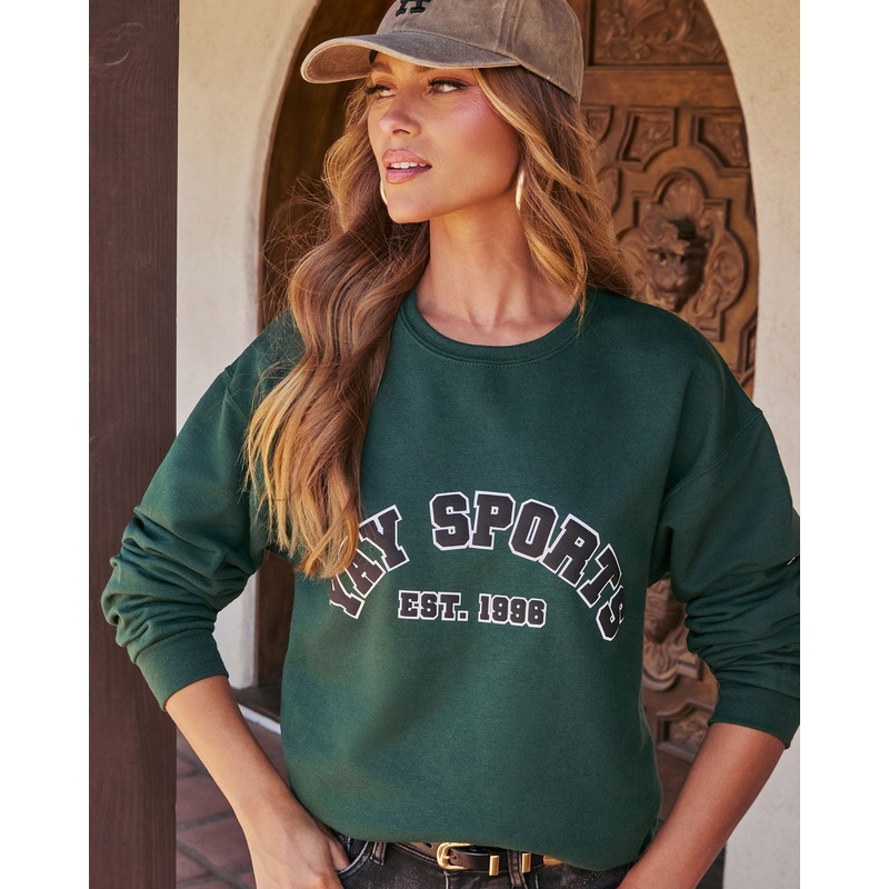 Yay Sports Graphic Sweatshirt Forest Green XS