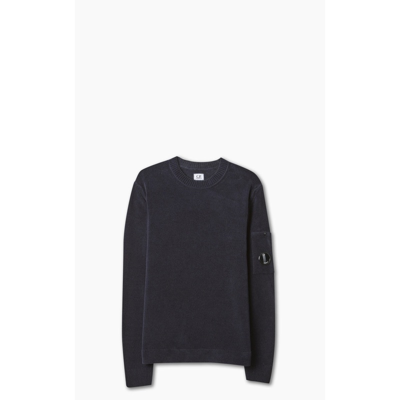 C.P. Company Chenille Cotton Crew Neck Knit Total Eclipse 48/M