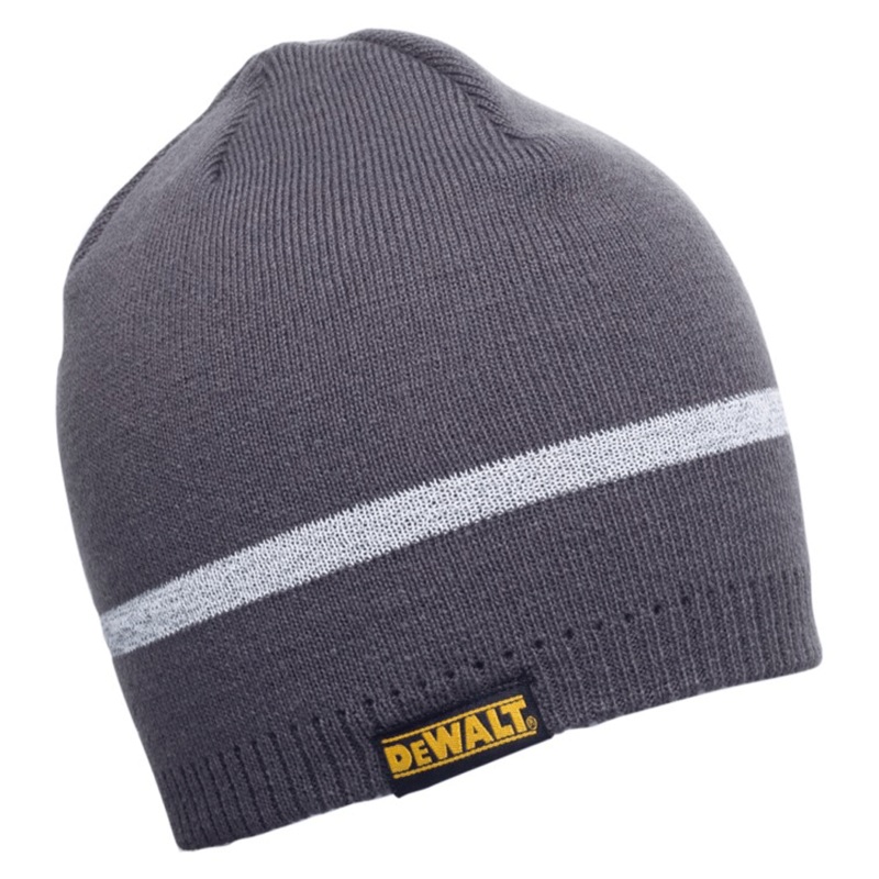 Dewalt Reflective Beanie Hat Grey One-Size