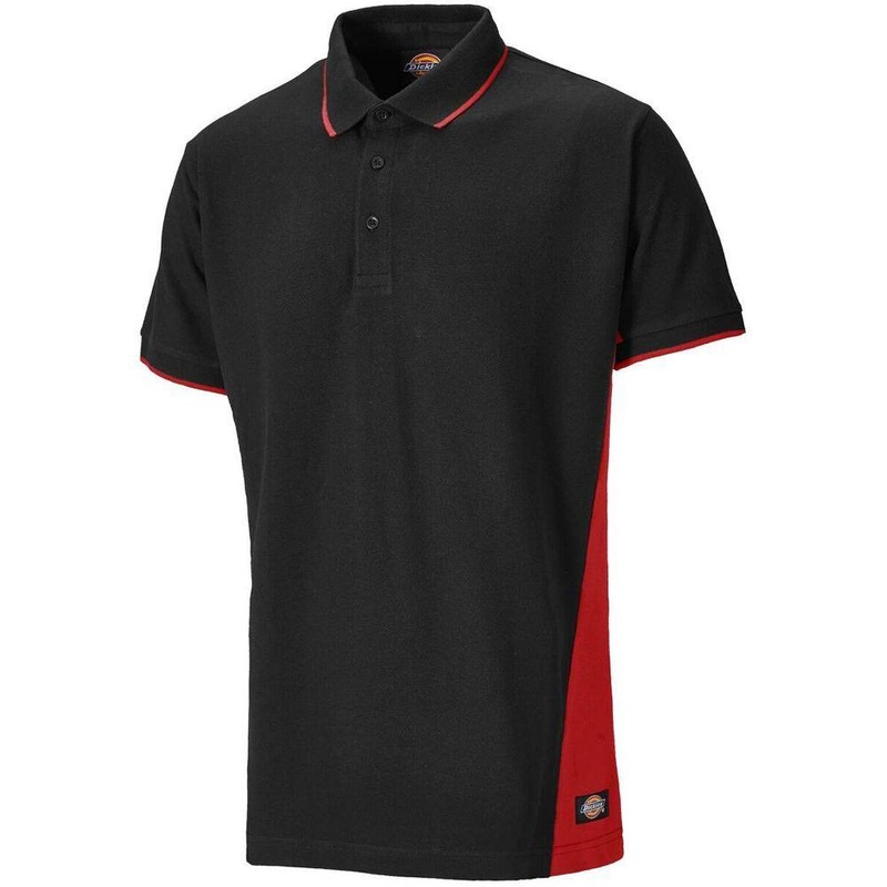Dickies SH2004 Two Tone Polo Shirt T-Shirt Various Colours Black 3XL