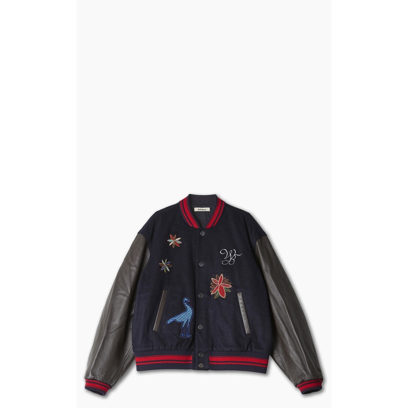 Wales Bonner Ascend Varsity Jacket Navy/Brown 48