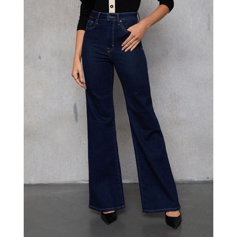 Jenna High Rise Wide Flare Jeans Indigo 24