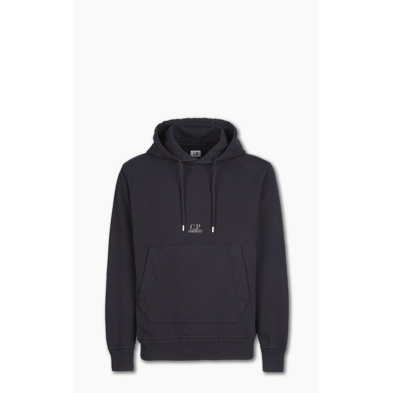 C.P. Company Cotton Fleece Logo Hoodie Total Eclipse M