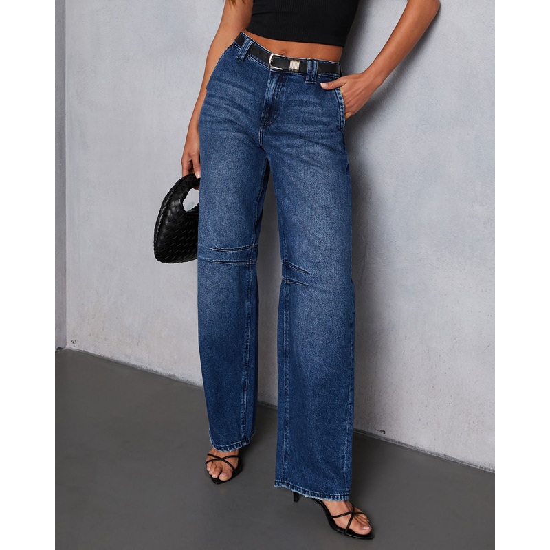 In Full Swing Rigid Barrel Jeans Dark Wash 24