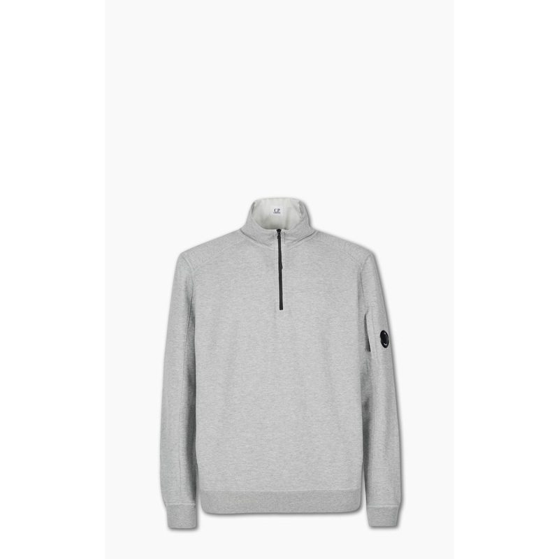C.P. Company Light Fleece Half Zipped Sweatshirt Grey Melange M