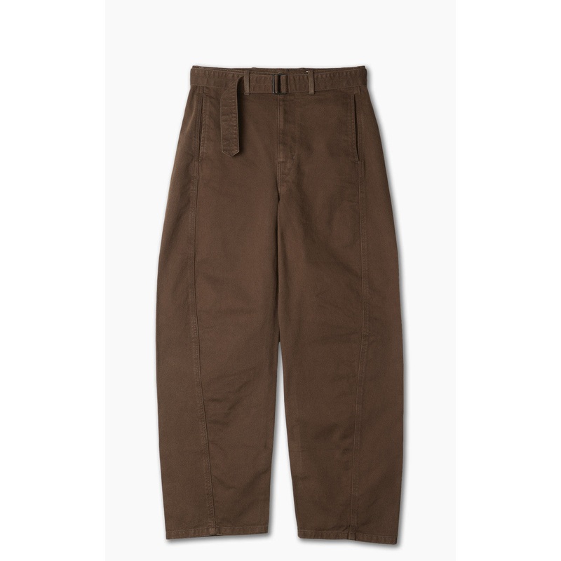 Lemaire Twisted Belted Pants Garment Dyed Denim Dark Brown M