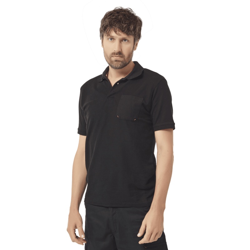 Herock Leo Polo Shirt Work T-Shirt Black 2XL