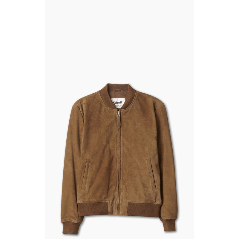 Schott NYC LC300 Suede Bomber Jacket Rust S