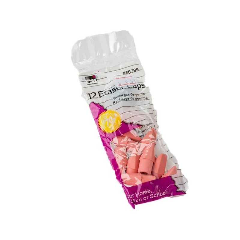 Eraser Pencil Cap Pink 12/cd