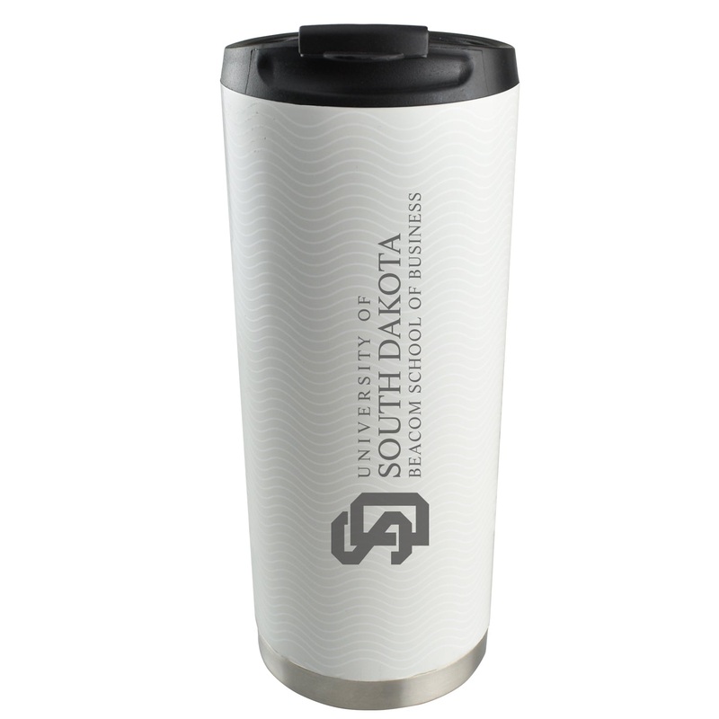 16 oz. White Vacuum Tumbler with School of Logos SD College of Art & Sciences
