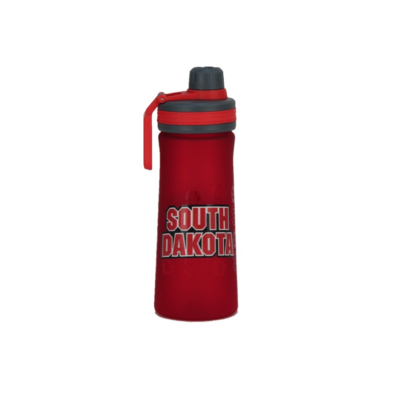Red Frosted 27 oz Sports Bottle with Spout and Carrying Loop
