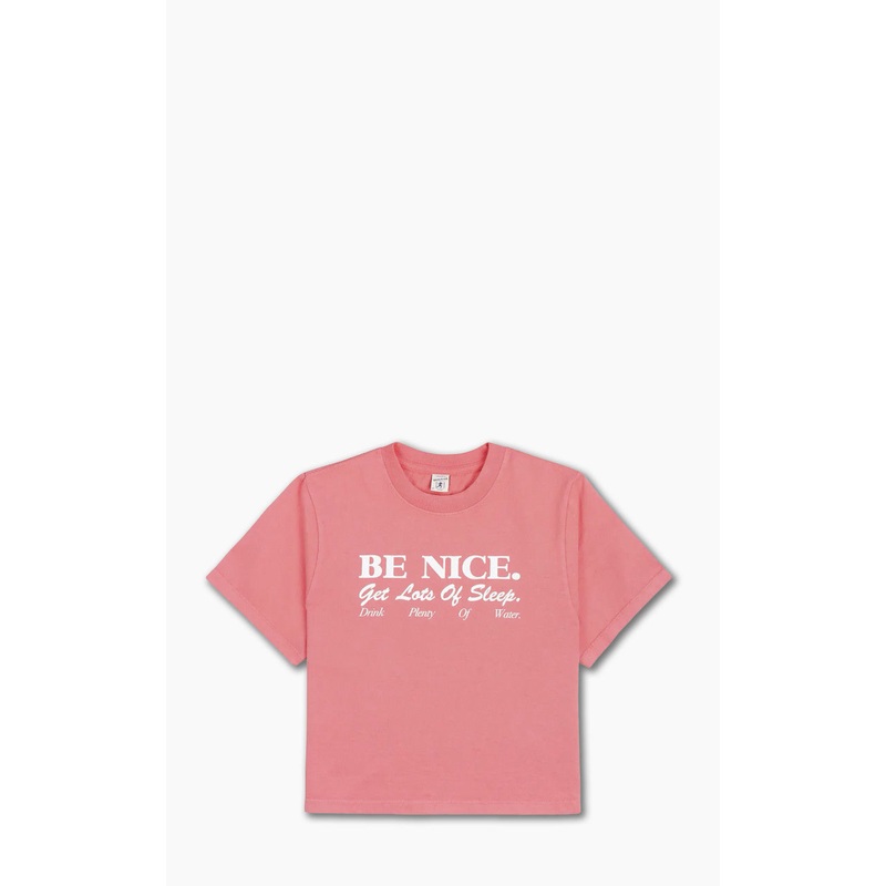 Sporty & Rich Be Nice Cropped T-Shirt Strawberry XS
