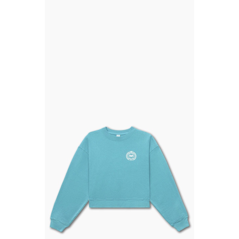 Sporty & Rich NY Country Club Cropped Crewneck Teal XS