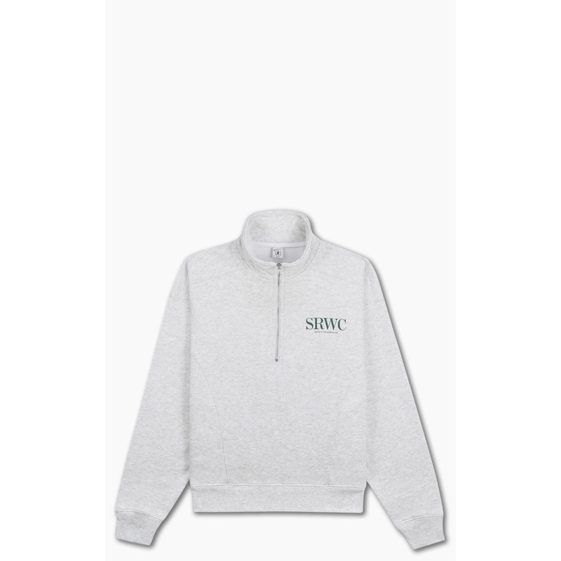 Sporty & Rich Upper East Side Quarter Zip Heather Gray XS