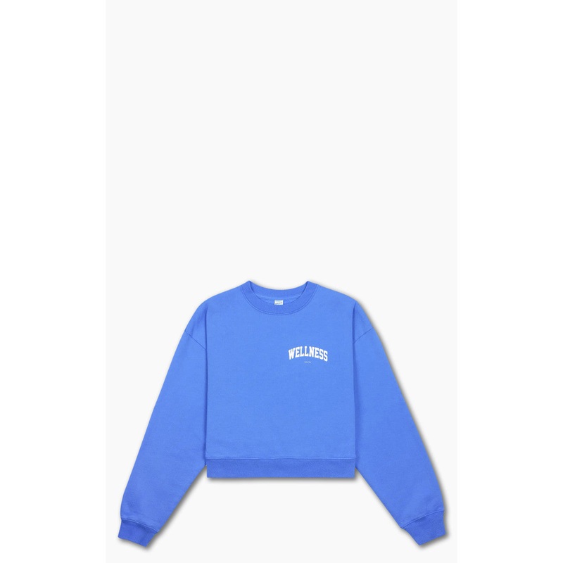 Sporty & Rich Wellness Ivy Cropped Crewneck Ocean XS