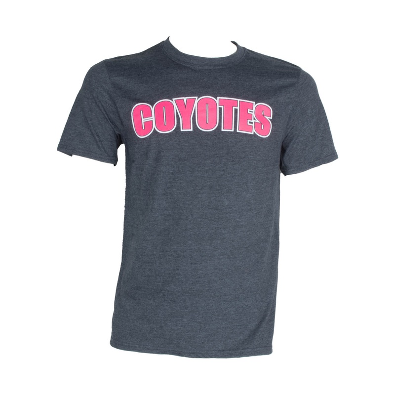 Coyotes in Pink on Gray Tee SM