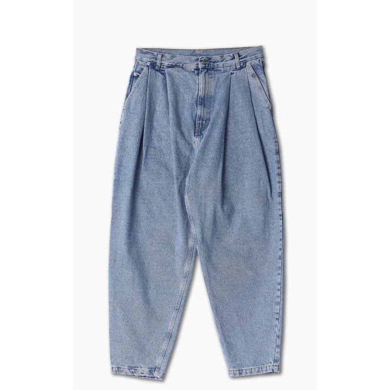 Hed Mayner Pleated Denim Blue Stone Washed XS