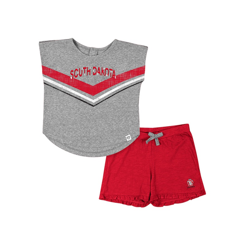 Colosseum Infant Girl’s Cheer Set Gray with Shorts 0-3M