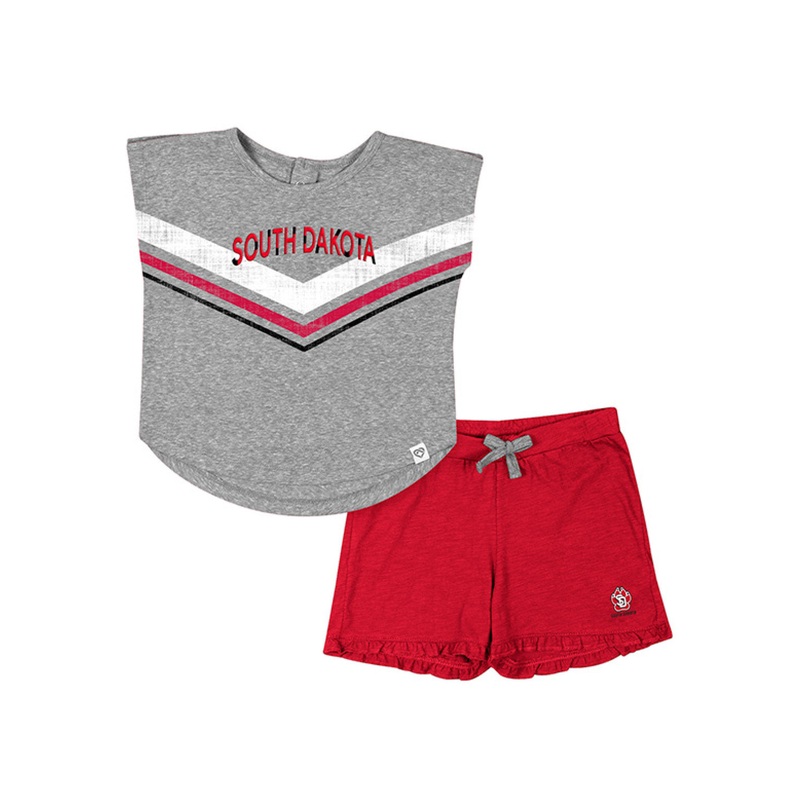 Colosseum Youth Girl’s Gray Cheer Top with Shorts 2T