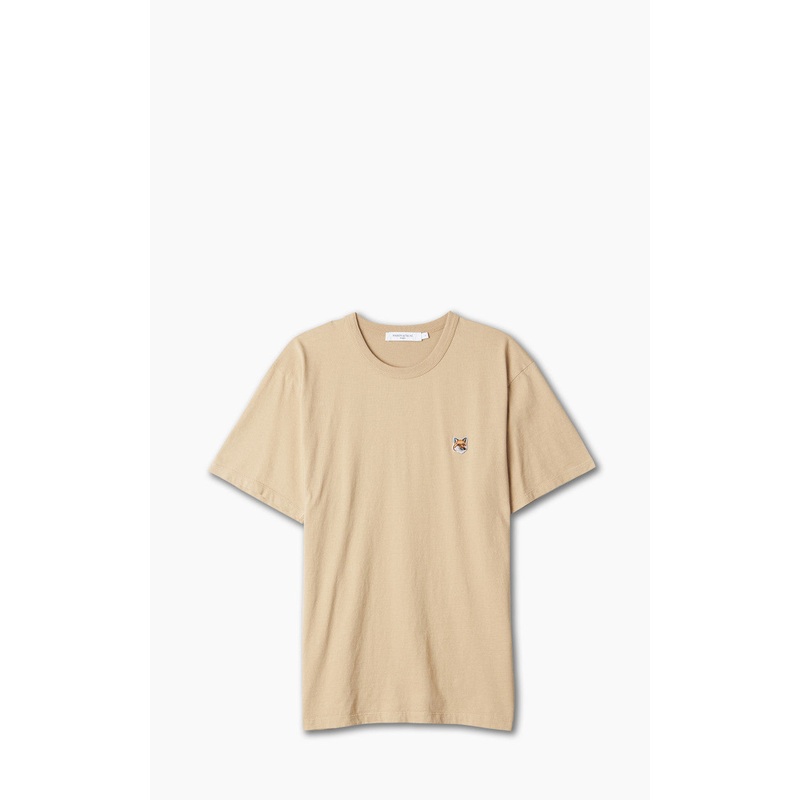 Maison Kitsun Fox Head Patch Classic T-Shirt Beige S