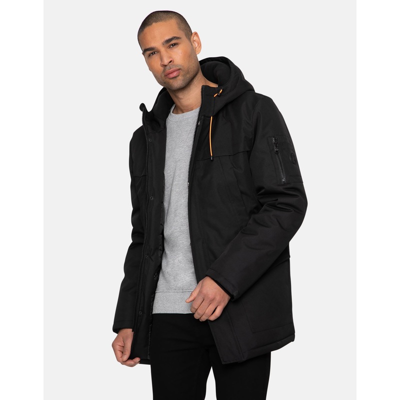 Black Zip Up Hooded Mac Black S