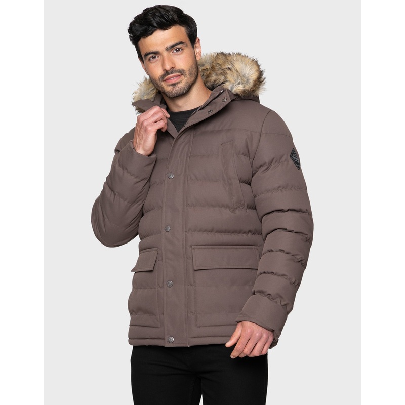 Brown Parka Coat Brown S