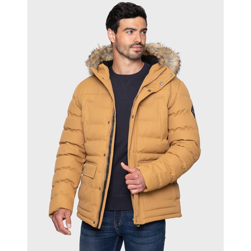Camel Brown Parka Coat Camel Brown S
