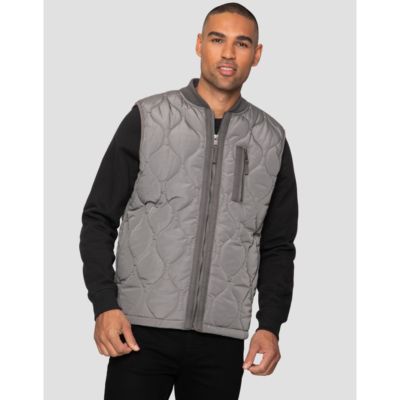Grey Onion Quilted Gilet Grey S
