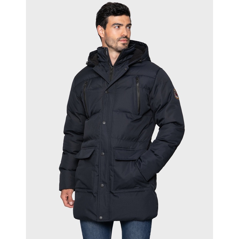 Navy Longline Padded Coat Navy S