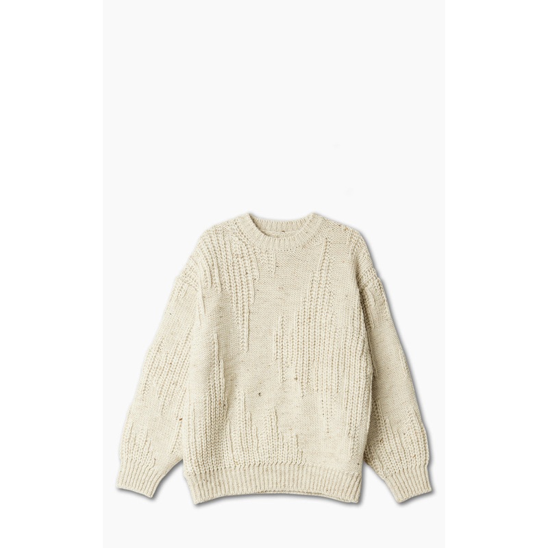 Yoke Wool Knit Sweater Ivory M