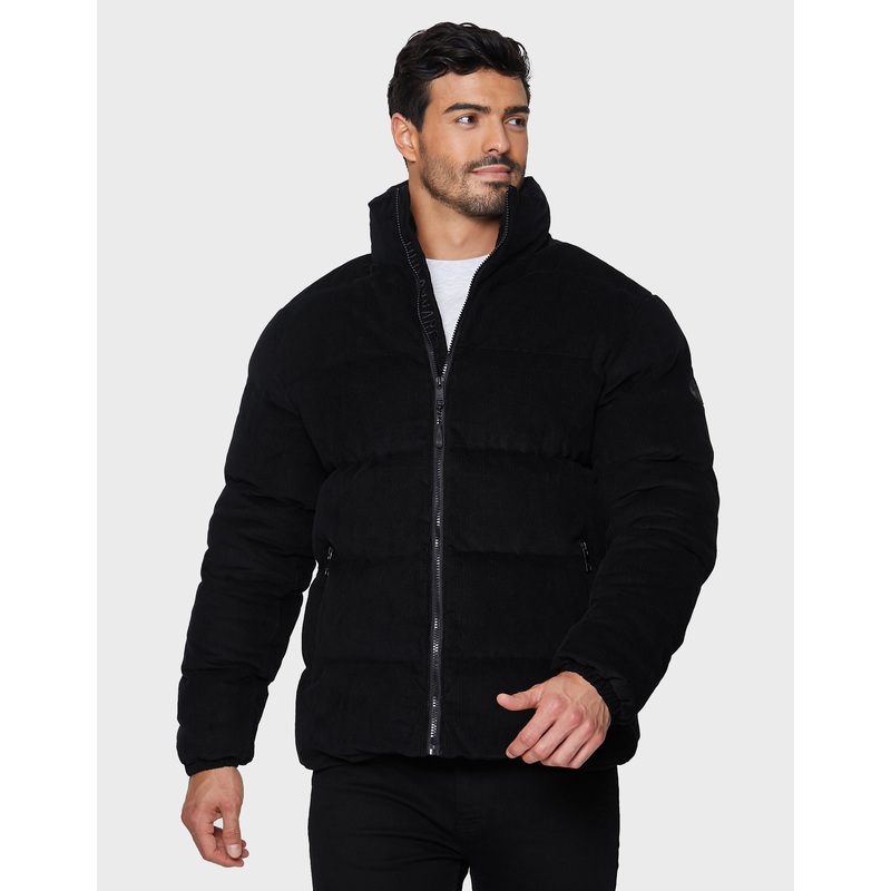 Black Cord Puffer Jacket Black S