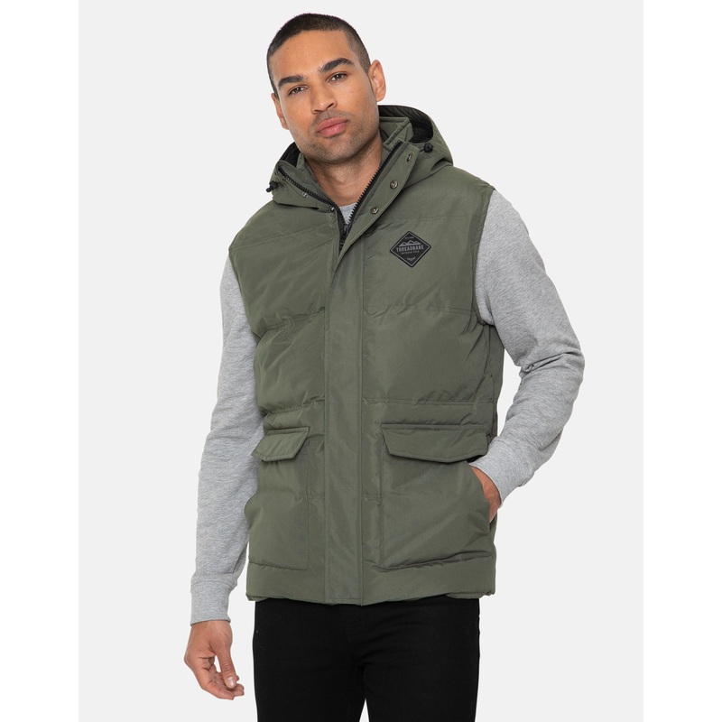 Khaki Green Quilted Gilet Khaki Green S
