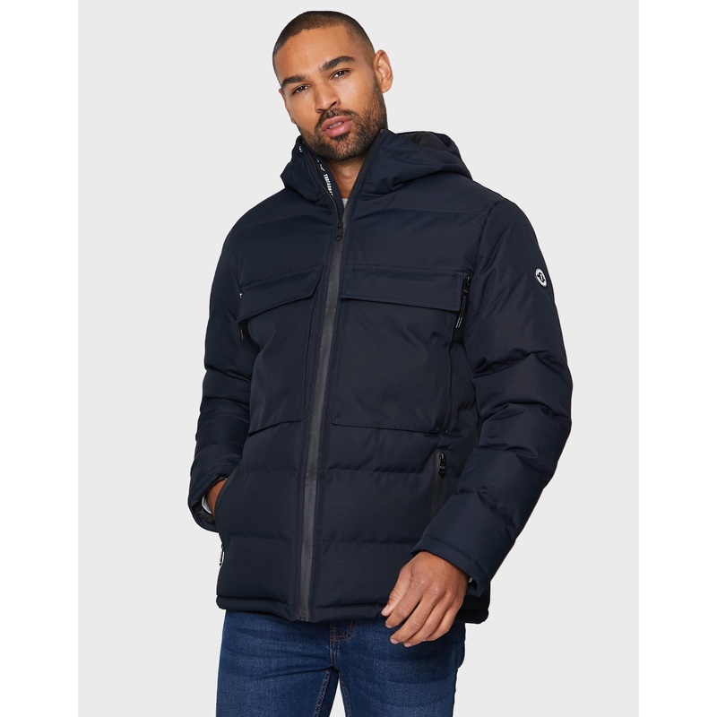 Navy Hooded Utility Coat Navy S