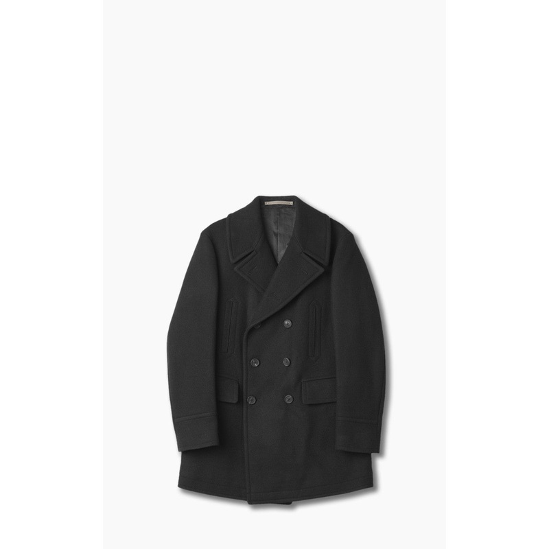 Scye Super140 Wool Melton Peacoat Black 38