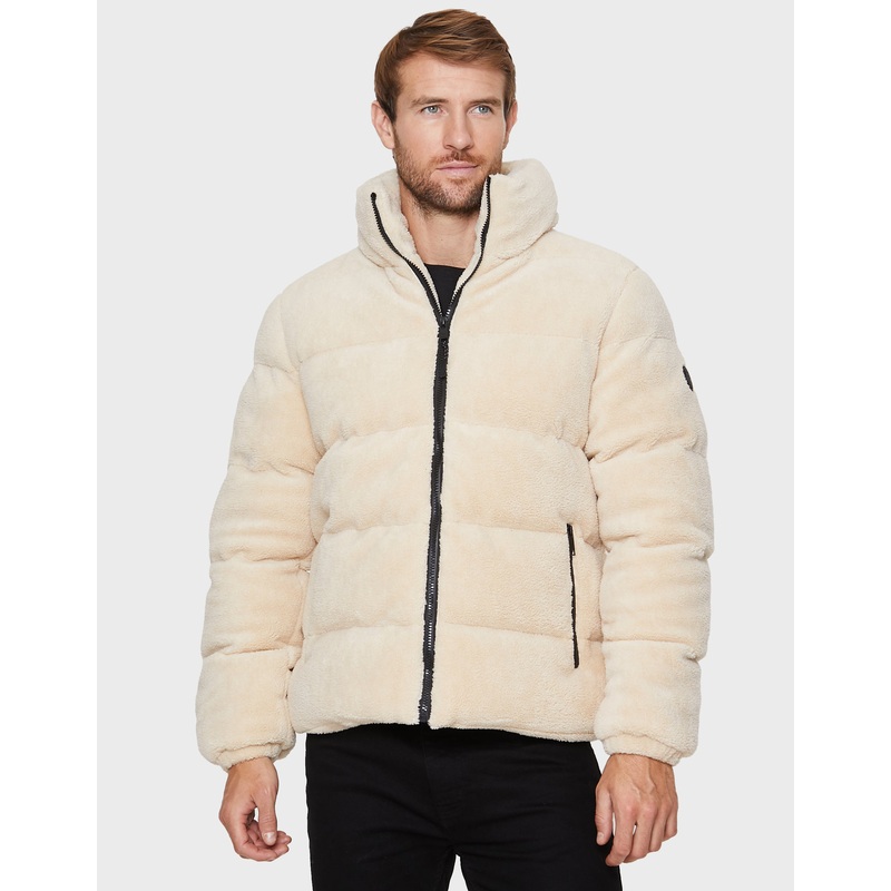 Stone Faux Borg Jacket Stone S