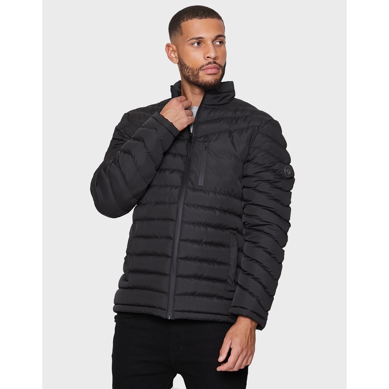 Black Lightweight Puffer Jacket Black S