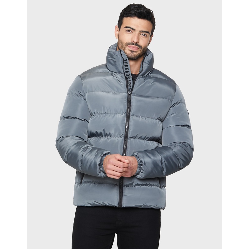 Charcoal Grey Padded Puffer Jacket Charcoal Grey S