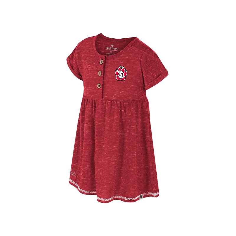 Colosseum Toddler Girls Red Dress with Buttons 2T